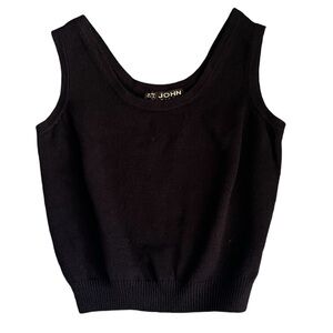 St John Basics Sleeveless Shell Top Santana Knit Tank Black Size Small